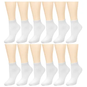 12-Pack Women's Ankle Socks White