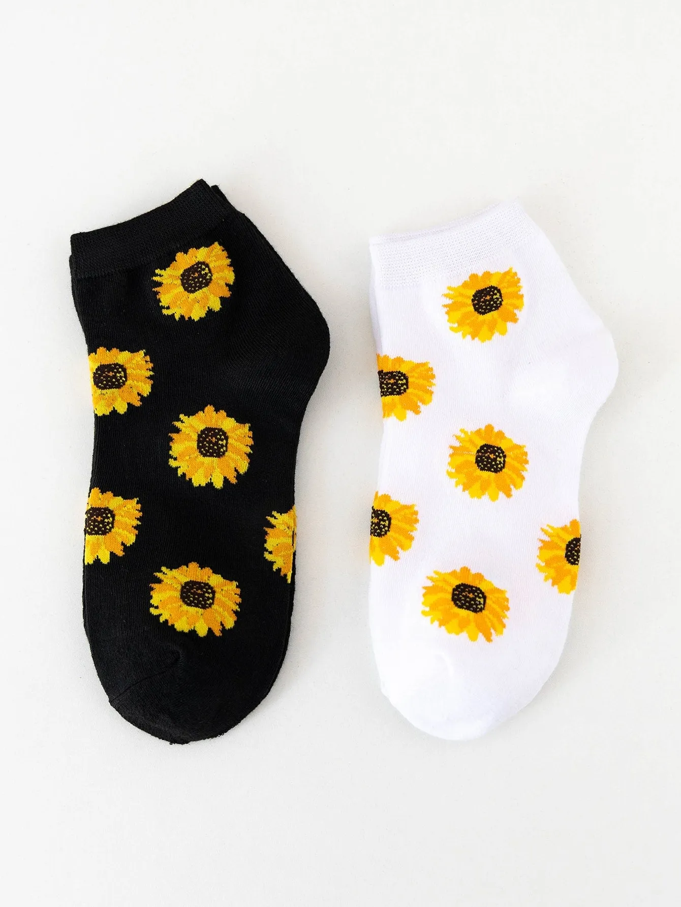 2pairs Sunflower Ankle Socks Silly Socks for Women Funky Socks Funny Socks