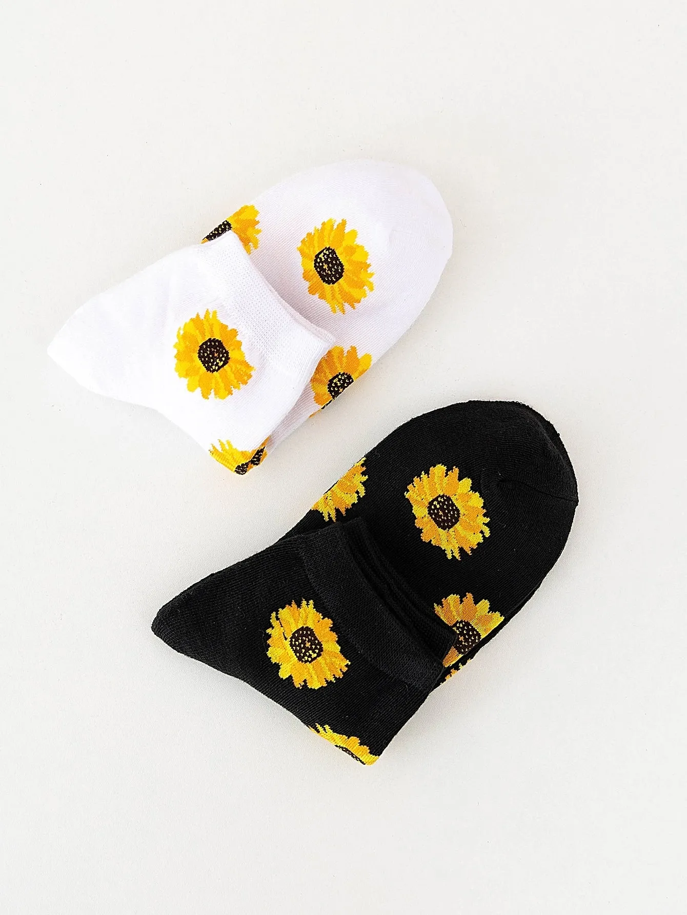 2pairs Sunflower Ankle Socks Silly Socks for Women Funky Socks Funny Socks