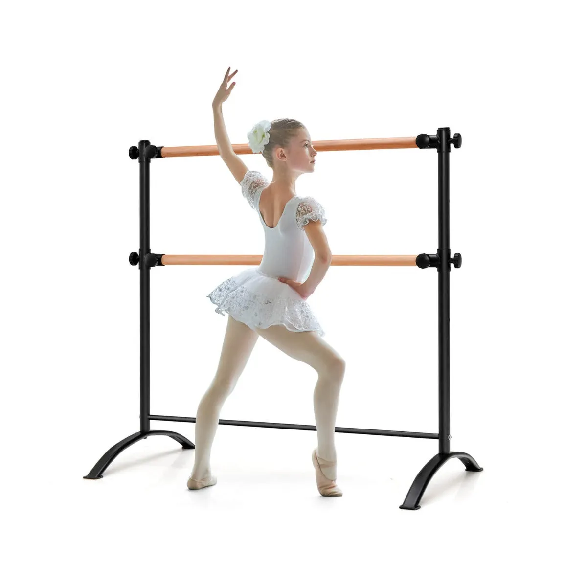 4 Feet Freestanding Ballet Barre with Height Adjustable