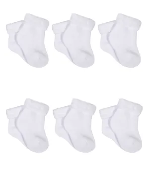 6-Pack Baby White Terry Socks