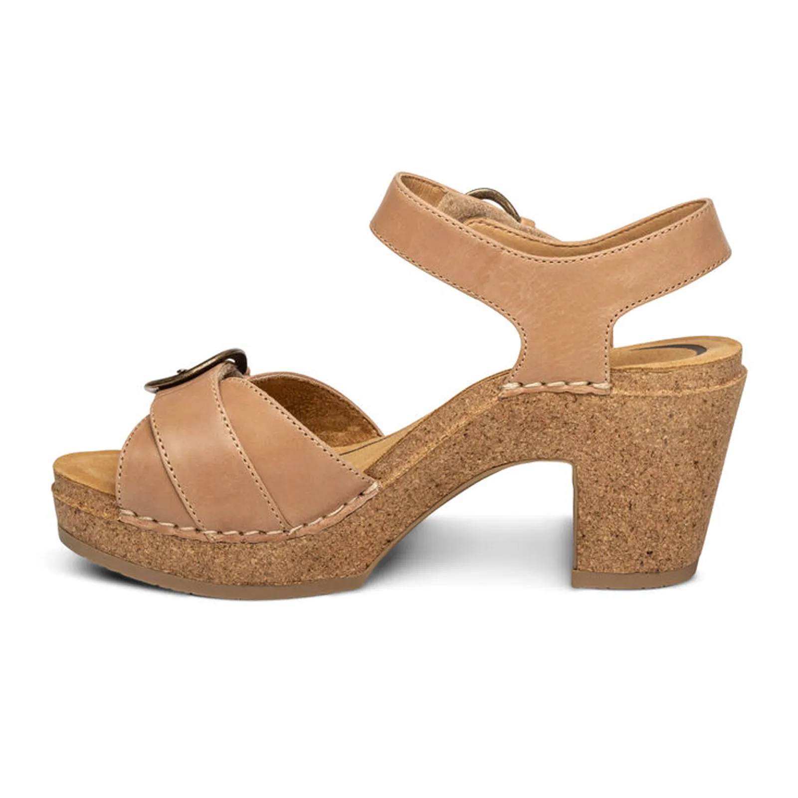 Aetrex Tory Heeled Sandal (Women) - Camel