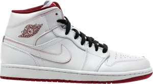 Air Jordan 1 Retro Mid White Gym Red Sneakers