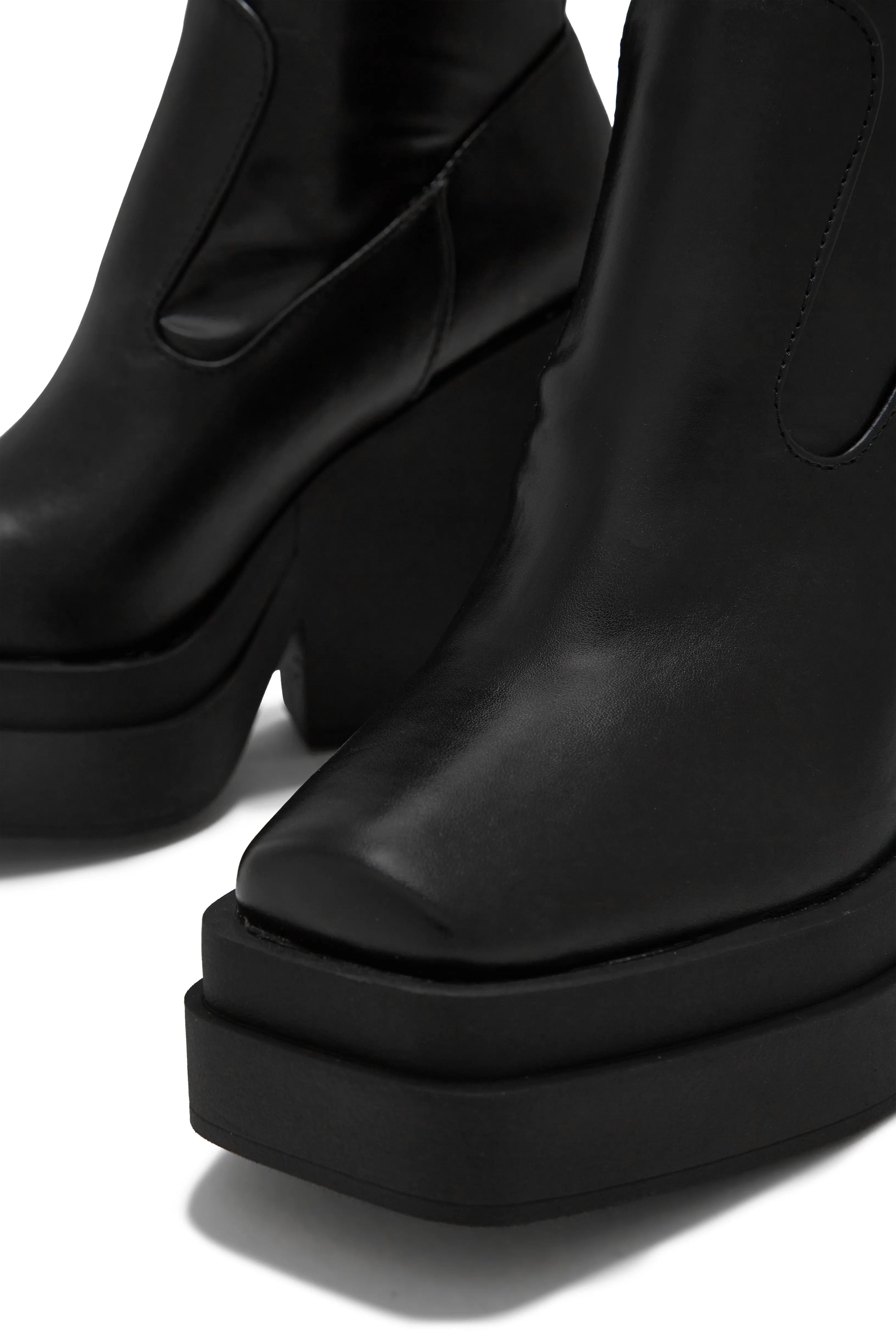 Aleksandra Block Heel Platform Ankle Boots - Black