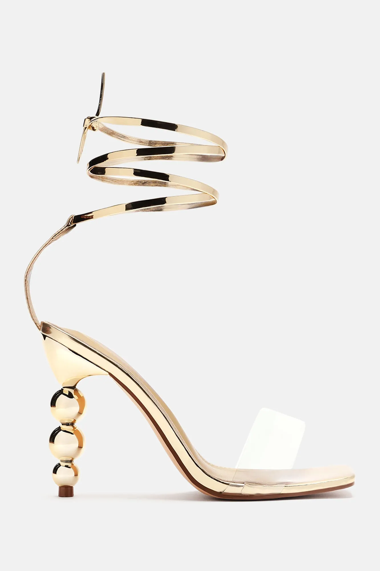 All That Spice Wrap Up Heeled Sandals - Gold