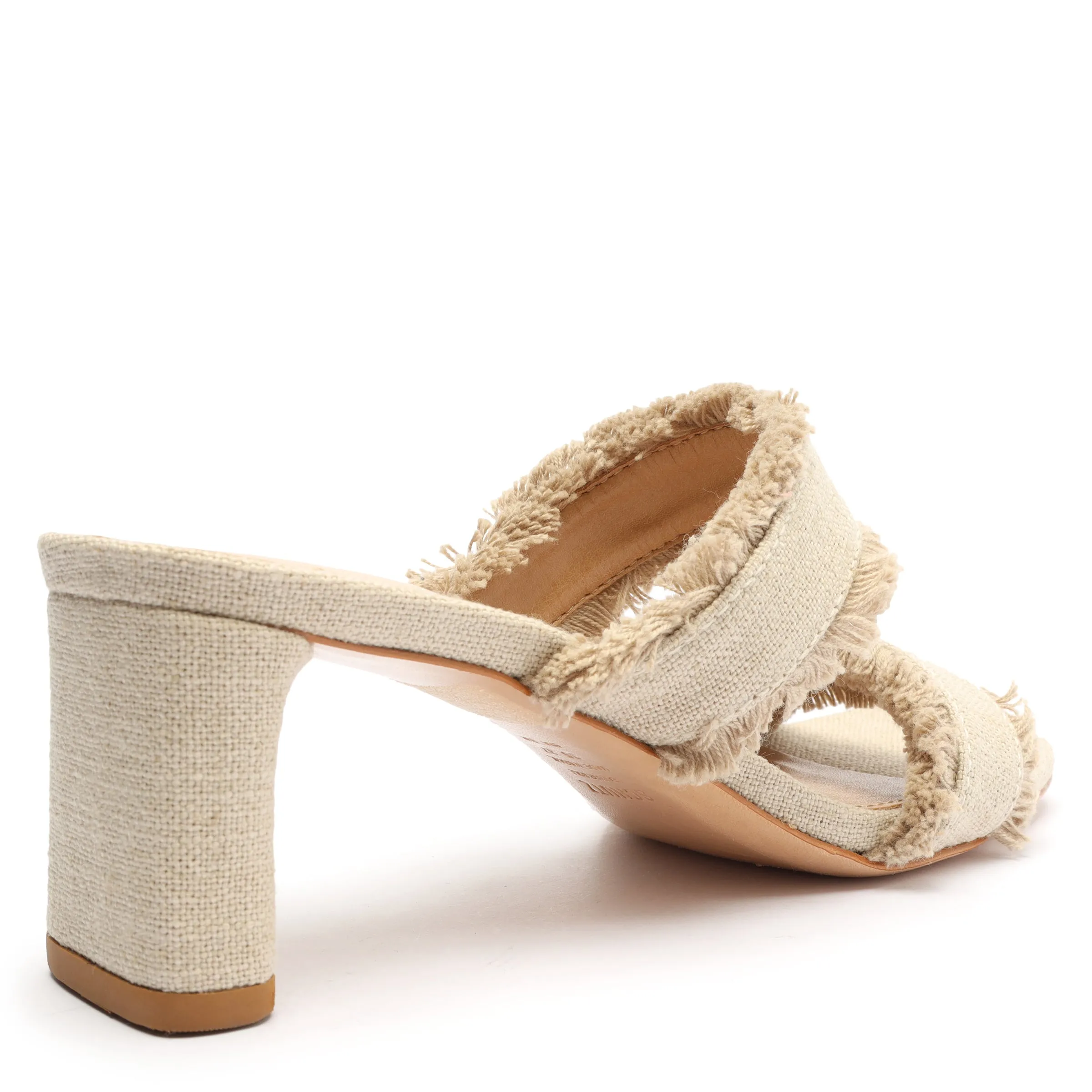 Amely Mid Block Linen Sandal