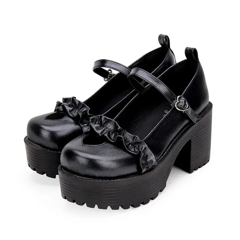 Angelic Imprint Mori Girl Lolita Platform Party Shoes - Pearlescent PU with 8cm Heels