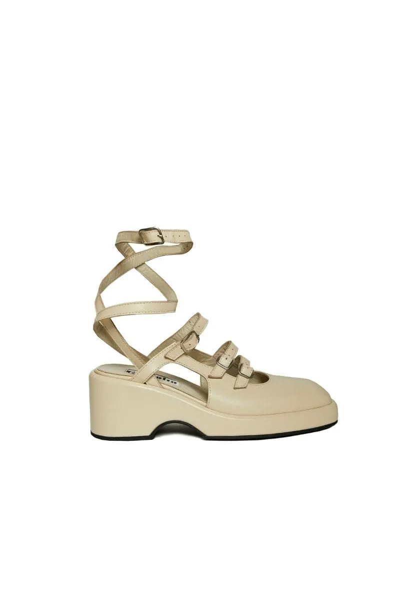 BEIGE MARY JANE PLATFORM