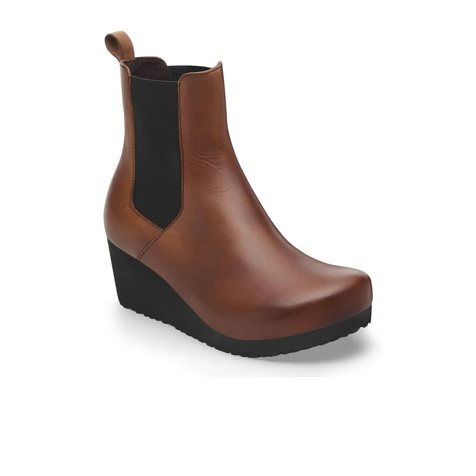 Birkenstock Ebba Narrow Chelsea Wedge Boot (Women) - Cognac Leather