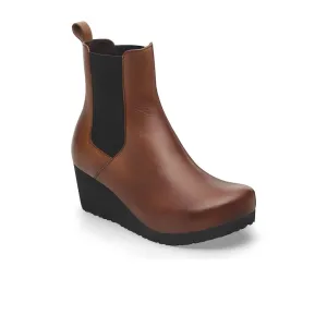 Birkenstock Ebba Narrow Chelsea Wedge Boot (Women) - Cognac Leather