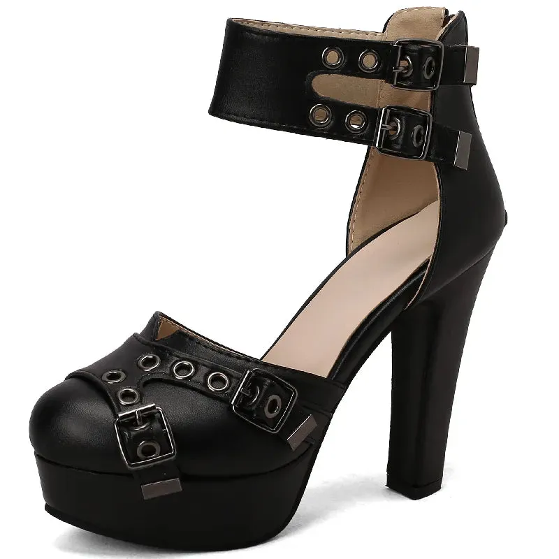 Buckle Detail Ankle Strap Platform Shoes