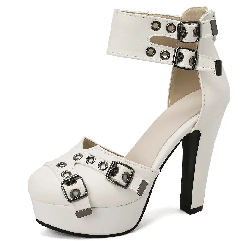 Buckle Detail Ankle Strap Platform Shoes