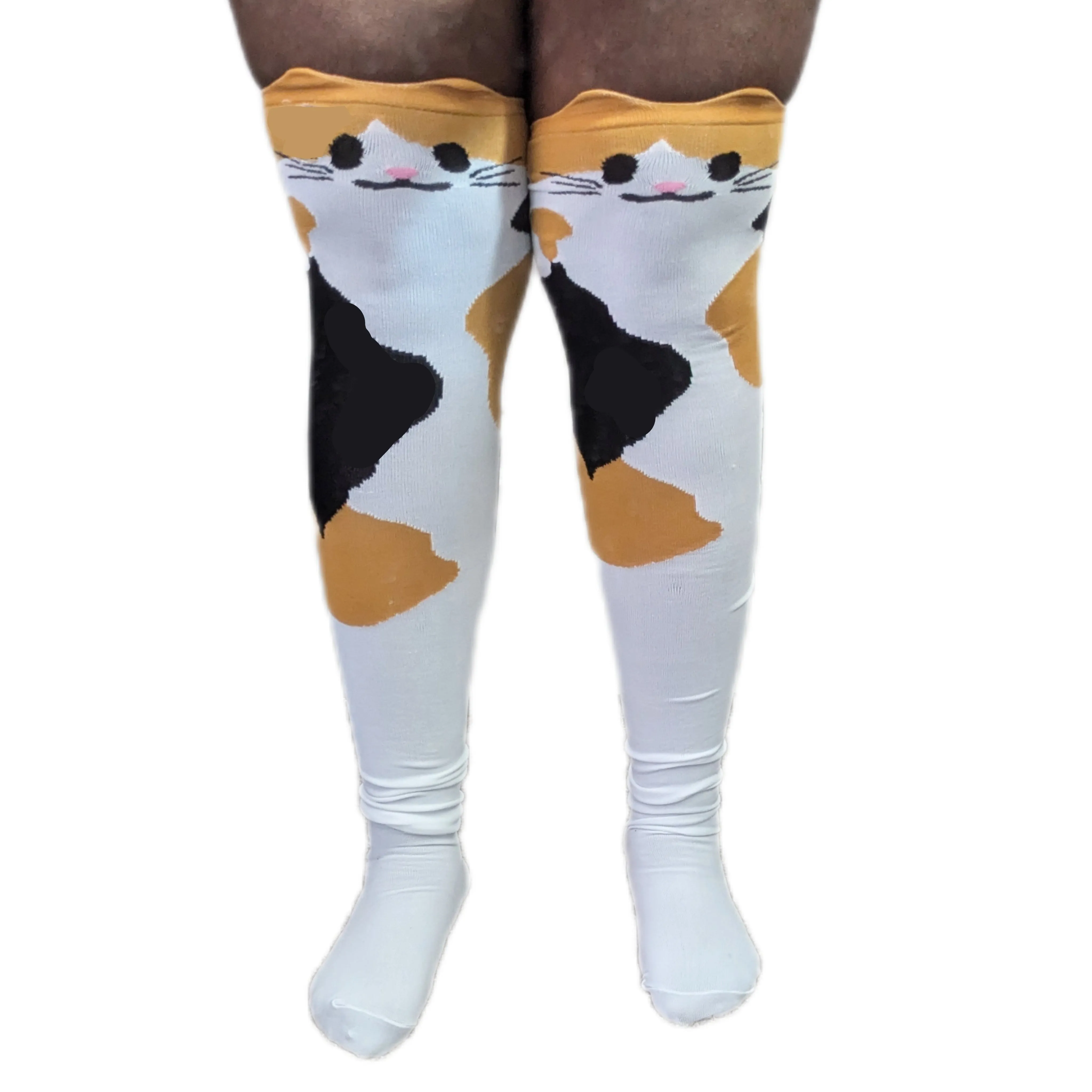 Calico Cat Thigh High Compression Socks