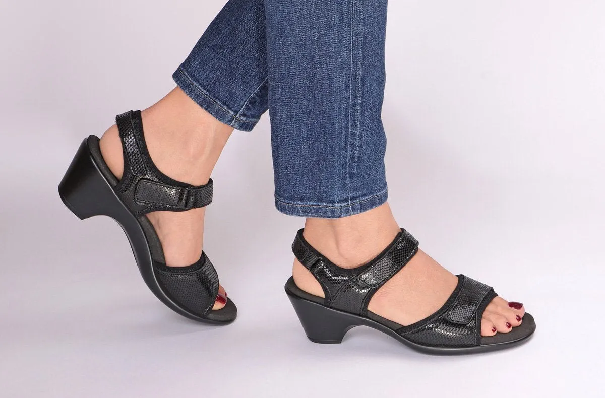 Camille - Black 2" Heel Sandals