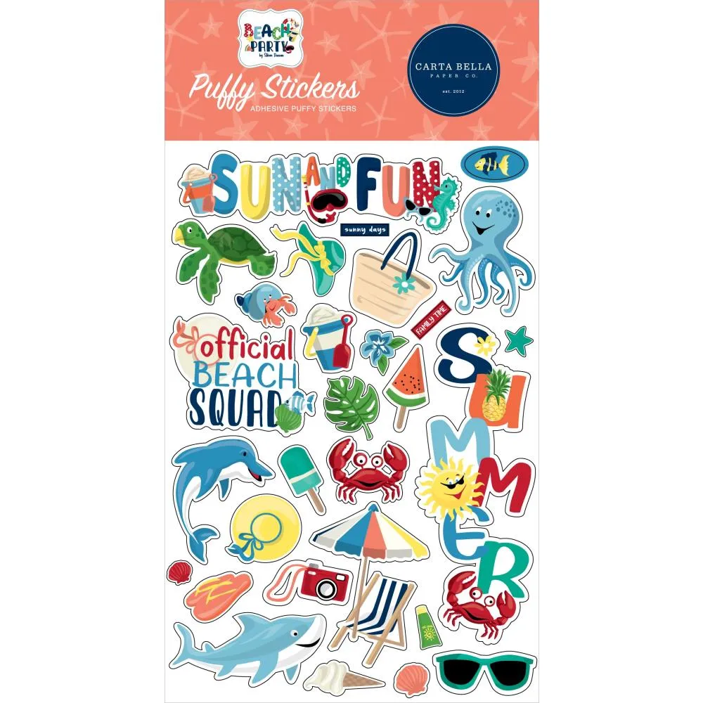 Carta Bella Beach Party Puffy Stickers