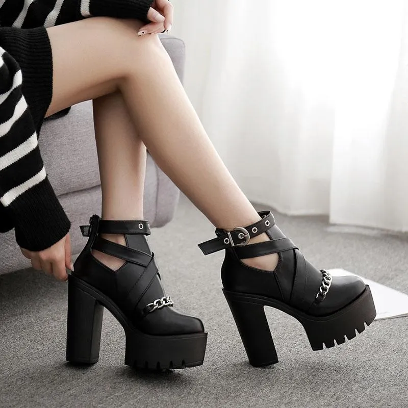 Chain Sky High Heel Shoes SD00599