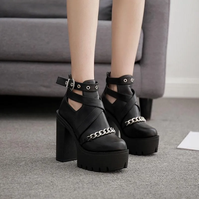 Chain Sky High Heel Shoes SD00599