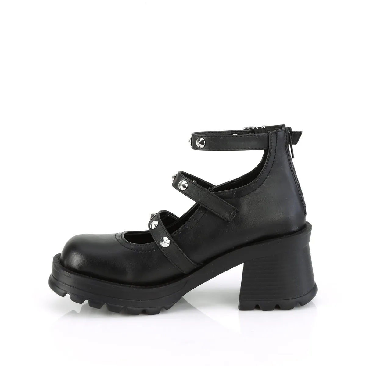 Demonia BRATTY-30 | Black Vegan Leather Platform Shoes