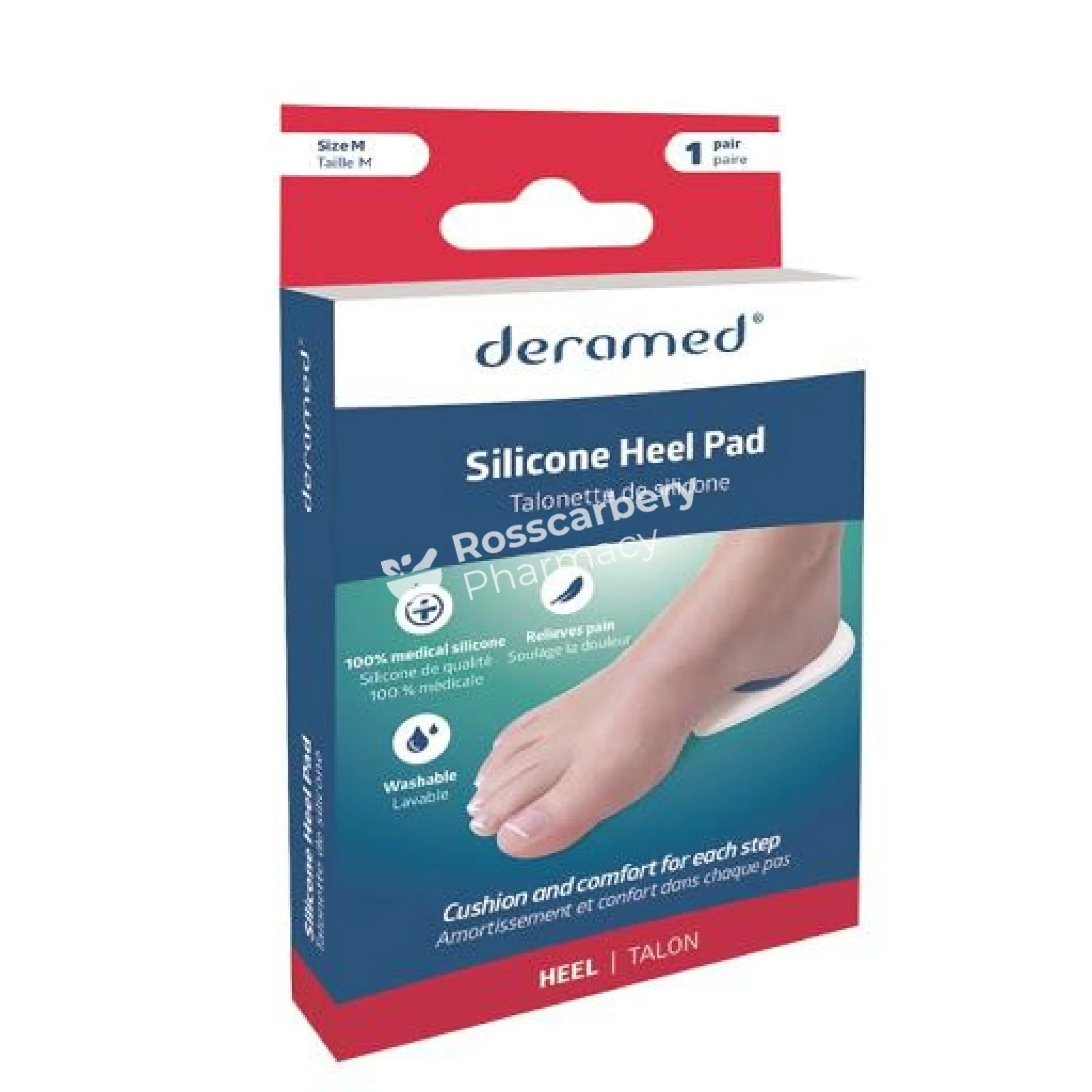 Deramed Silicone Heel Pad - 1 Pair