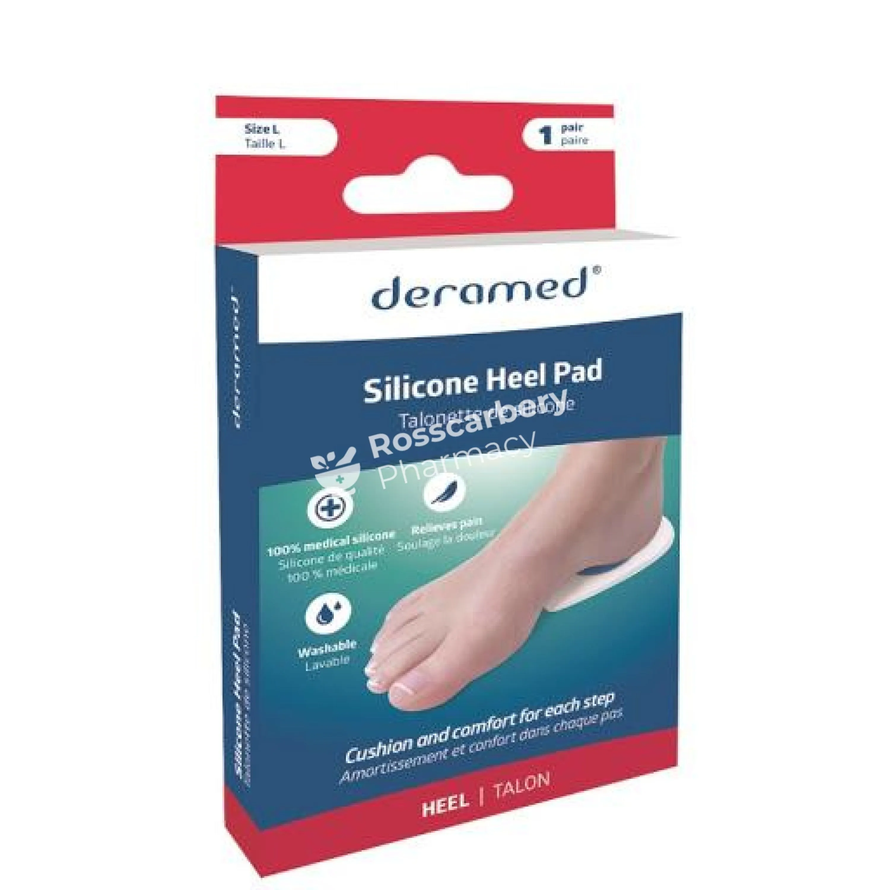 Deramed Silicone Heel Pad - 1 Pair