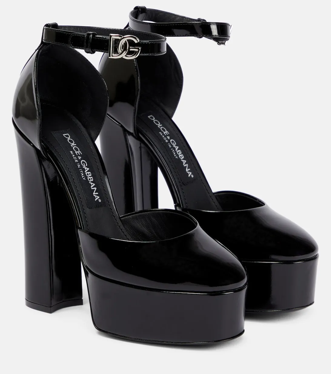 Dolce&Gabbana patent leather platform shoes, black