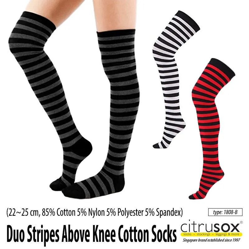 Duo Stripes Above Knee Socks