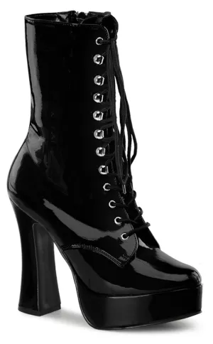 ELECTRA-1020 Black Patent Ankle Boots