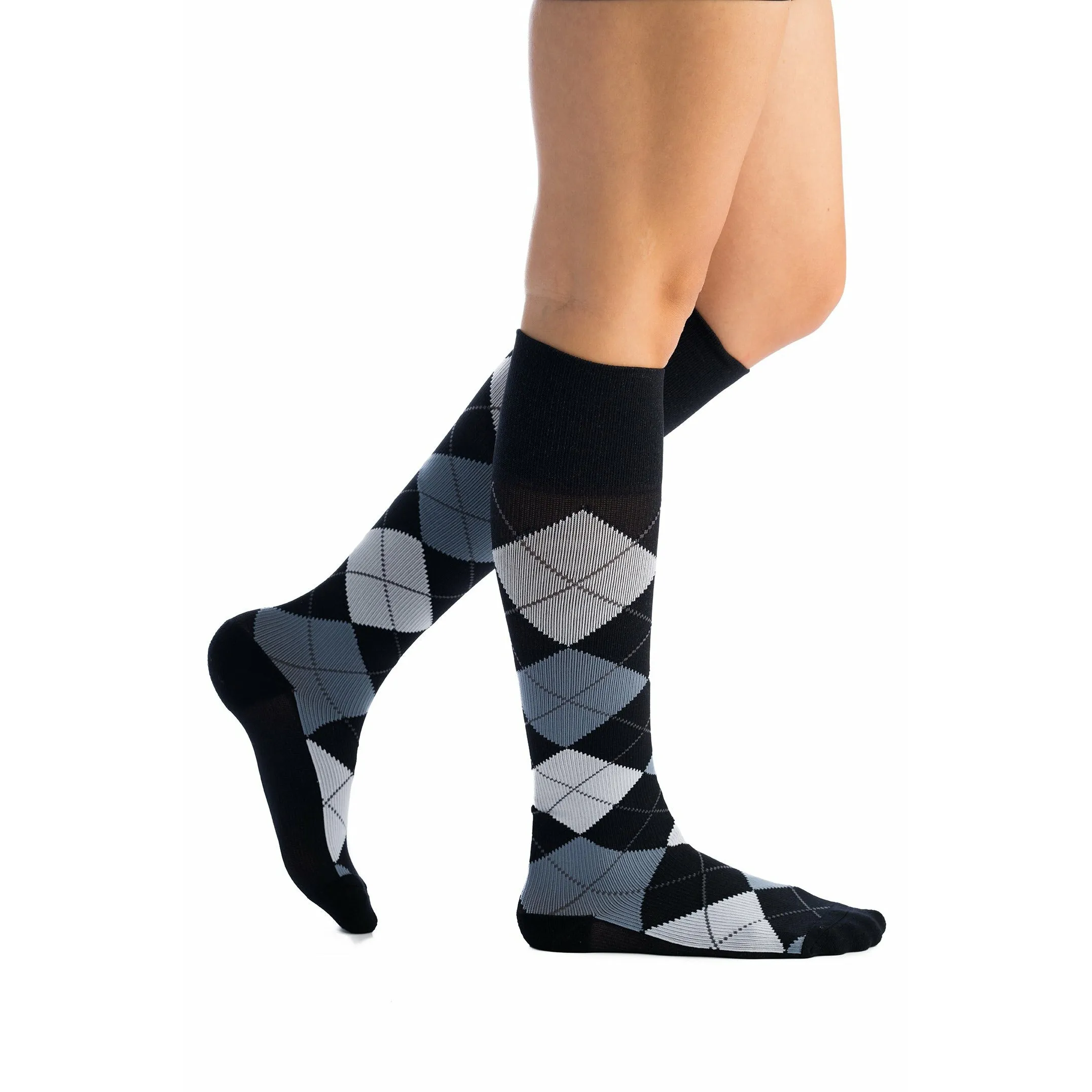 EvoNation Patterns Classic Argyle 15-20 mmHg Knee High