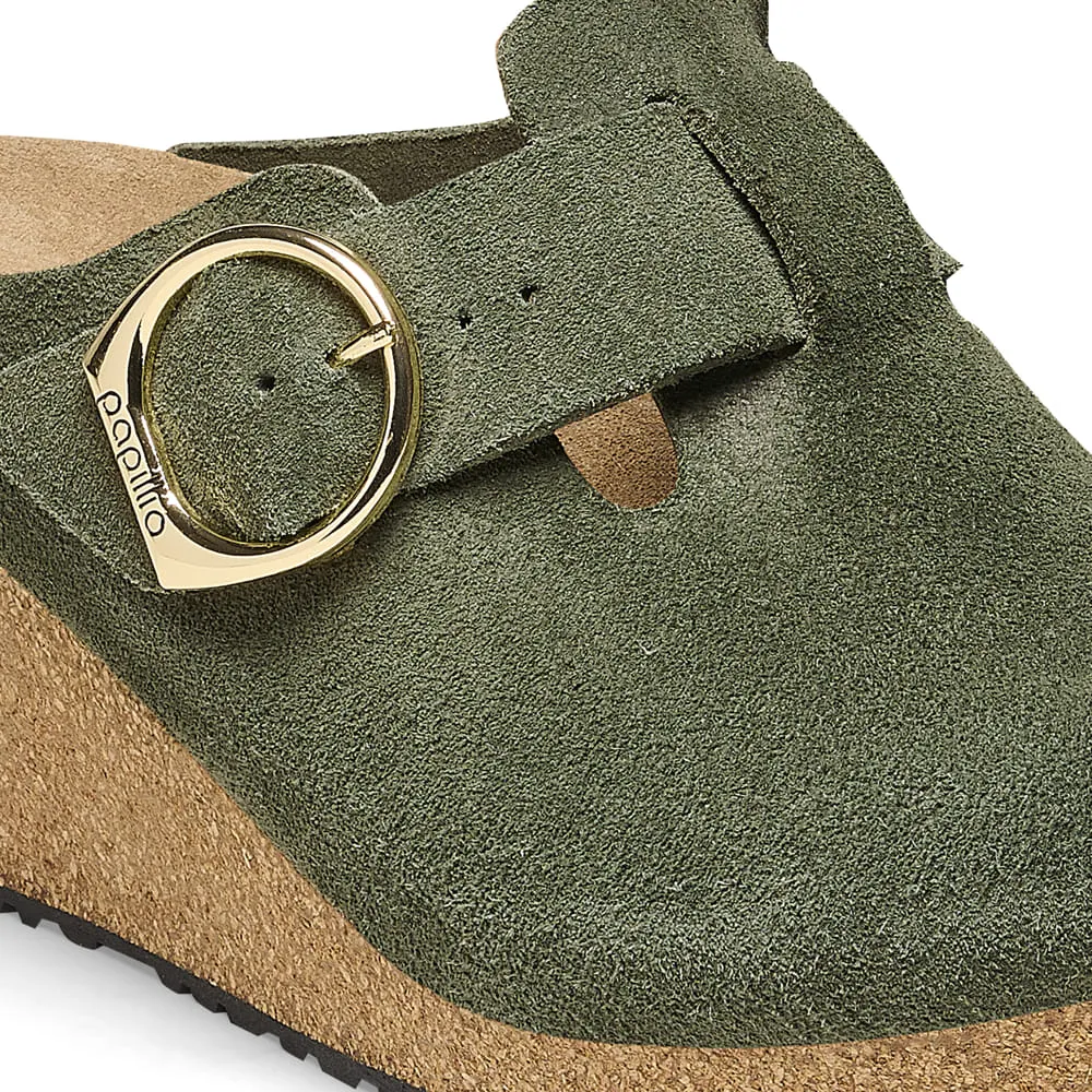 Fanny Ring-Buckle Suede Leather