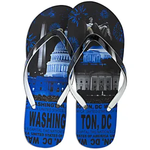 FFDC1B Robin Ruth Flip Flops - Washington DC Skyline BLUE