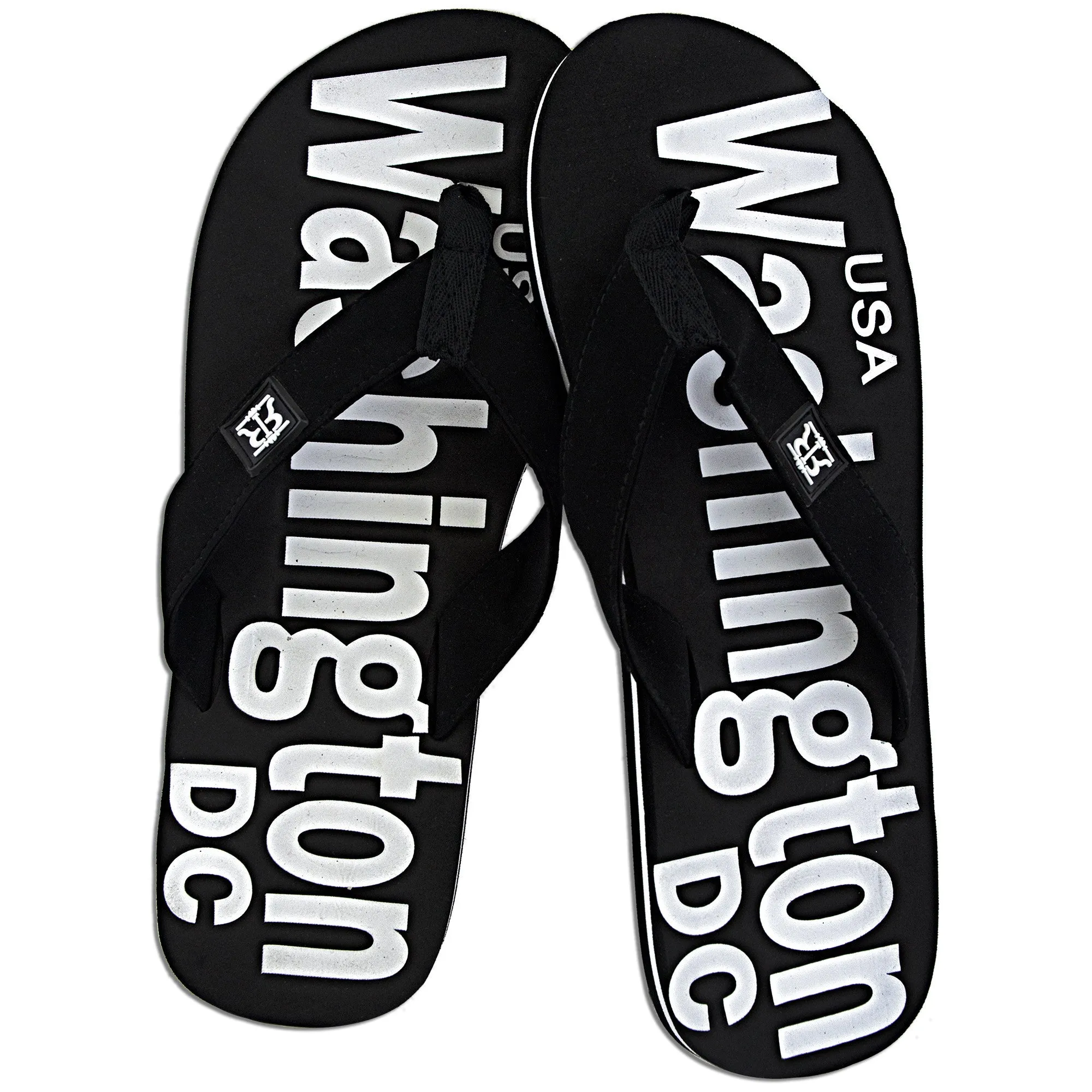 FFDC5B Robin Ruth Flip Flops Mens - Washington DC Black/White/Black