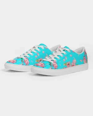 Floral Lotus Turquoise Sneakers