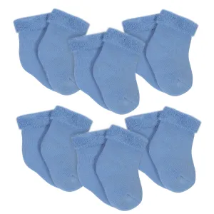 Gerber® 6-Pack Baby Boys Craft Blue Wiggle Proof Bootie Socks