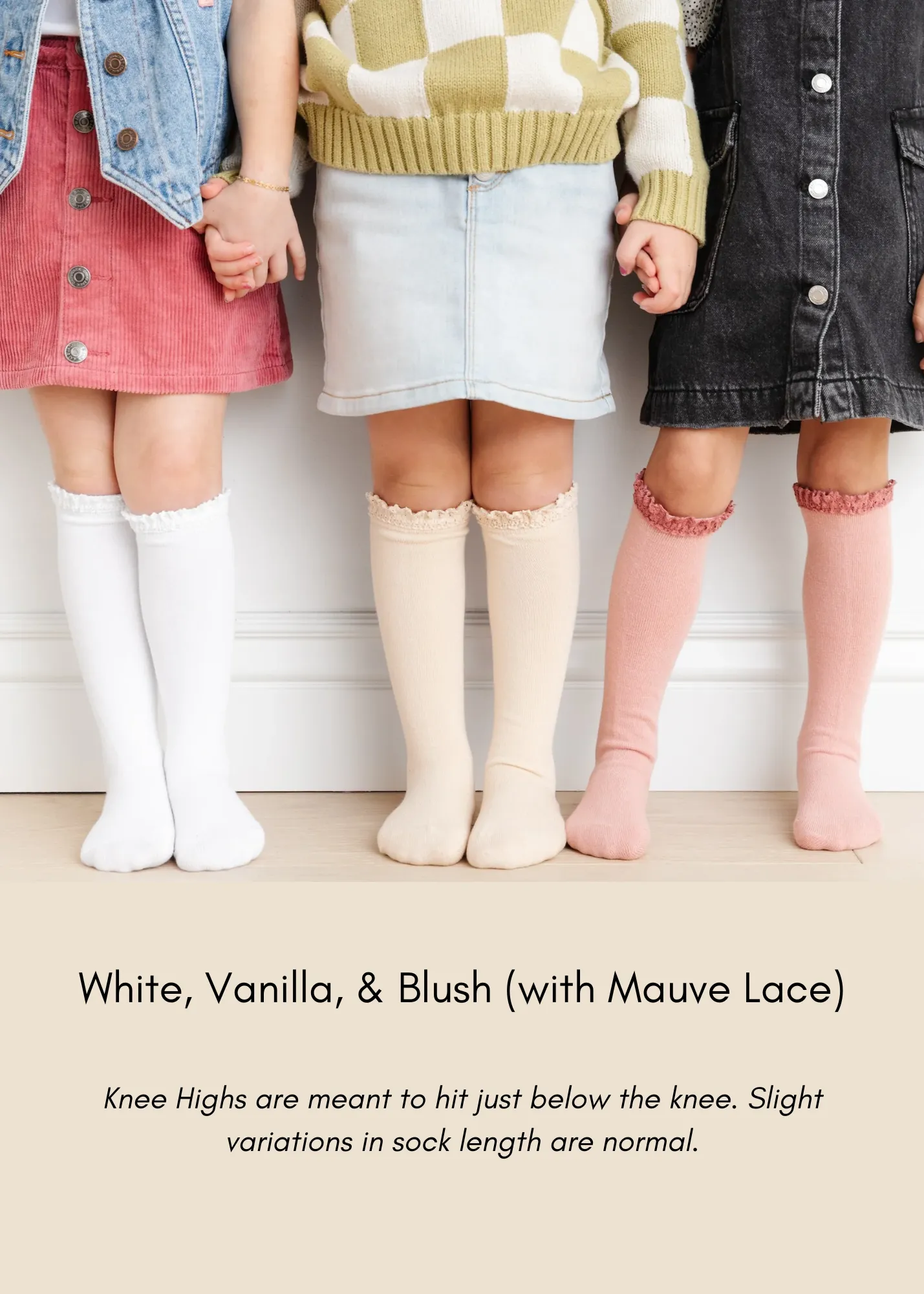 Girlhood Lace Knee High Socks - Set of 3