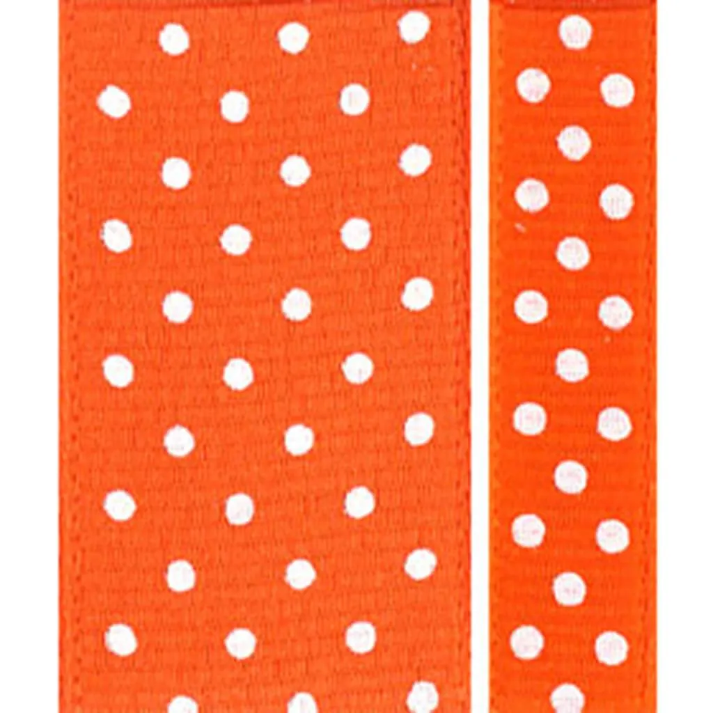 Grosgrain Swiss Dot 7/8in x 5yd Pumpkin