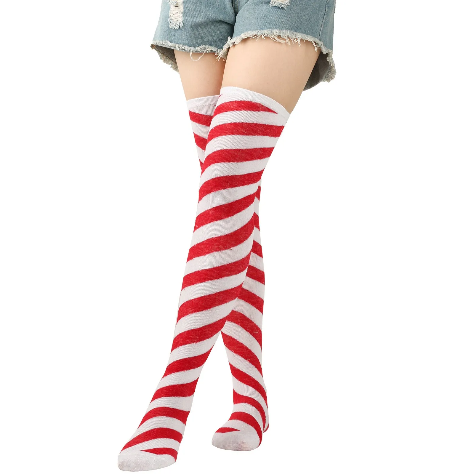 Halloween Knee Socks Purple Socks Diagonal Stripes