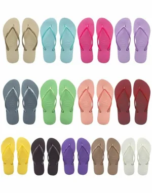 Havaianas Slim Brazil Women's Flip Flops All Sizes Gold,Black,Purple,White...