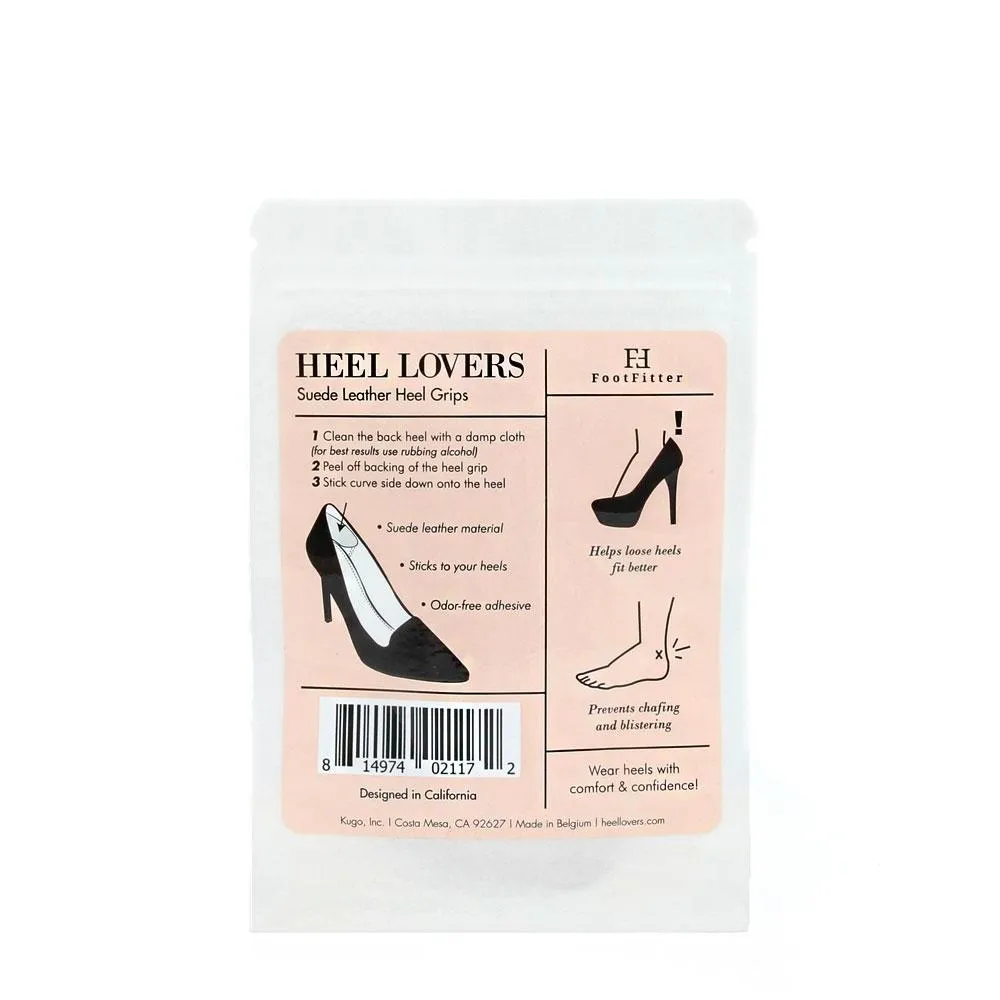 Heel Lovers Suede Leather Heel Grips, Grey - 3 Pairs