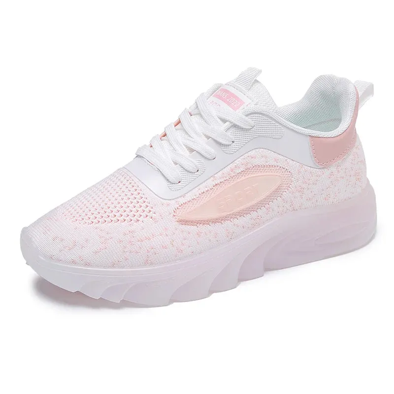 Hnzxzm Popular All-match Casual Sports Luminous Flying Weaving Women's Running Shoes Fashionable Women's Exquisite Casual Running Shoes