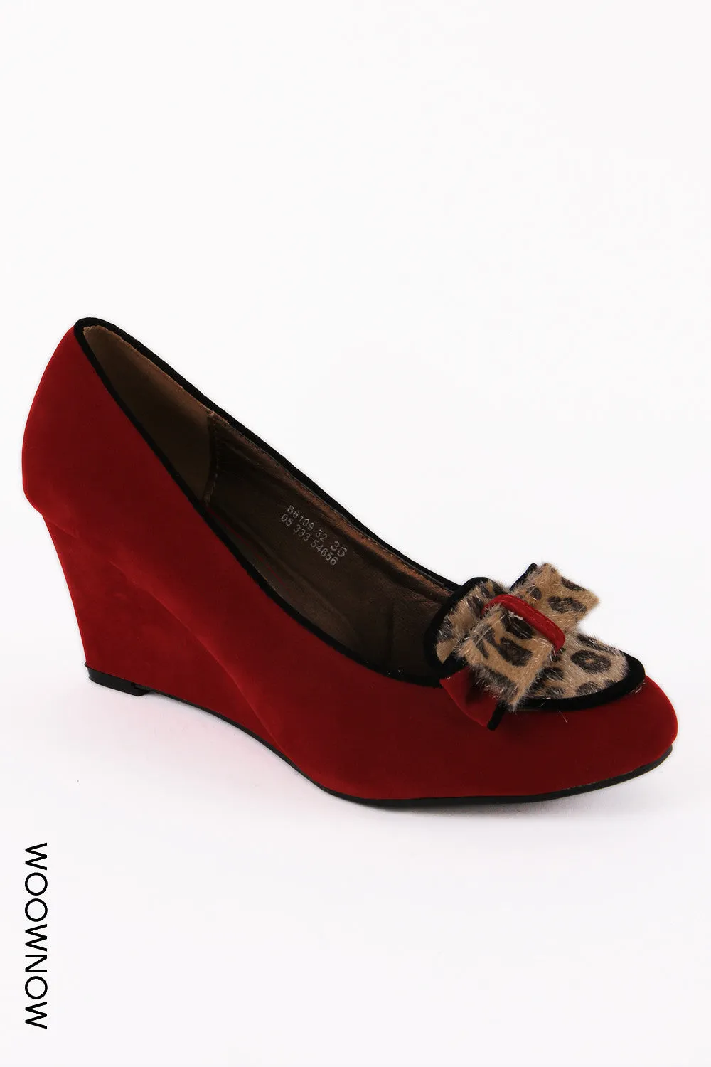 Jane Suede Bow Wedge Shoes