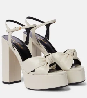 Leather platform sandals Bianca 125 Saint Laurent, white