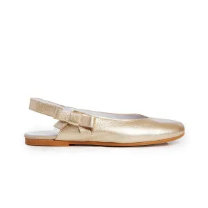 Leather Slingback Ballet Flats in Gold by childrenchic