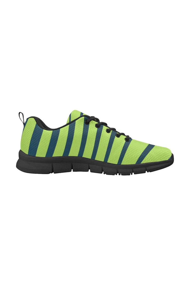 Lime Green Zebra Women's Breathable Running Shoes