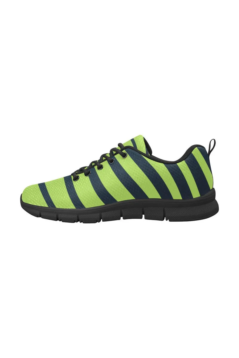 Lime Green Zebra Women's Breathable Running Shoes