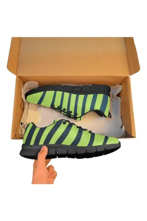 Lime Green Zebra Women's Breathable Running Shoes