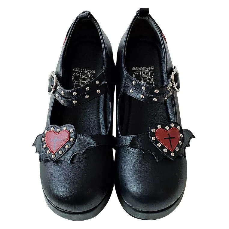 Lolita Bat Heart Platform Shoes SD00383