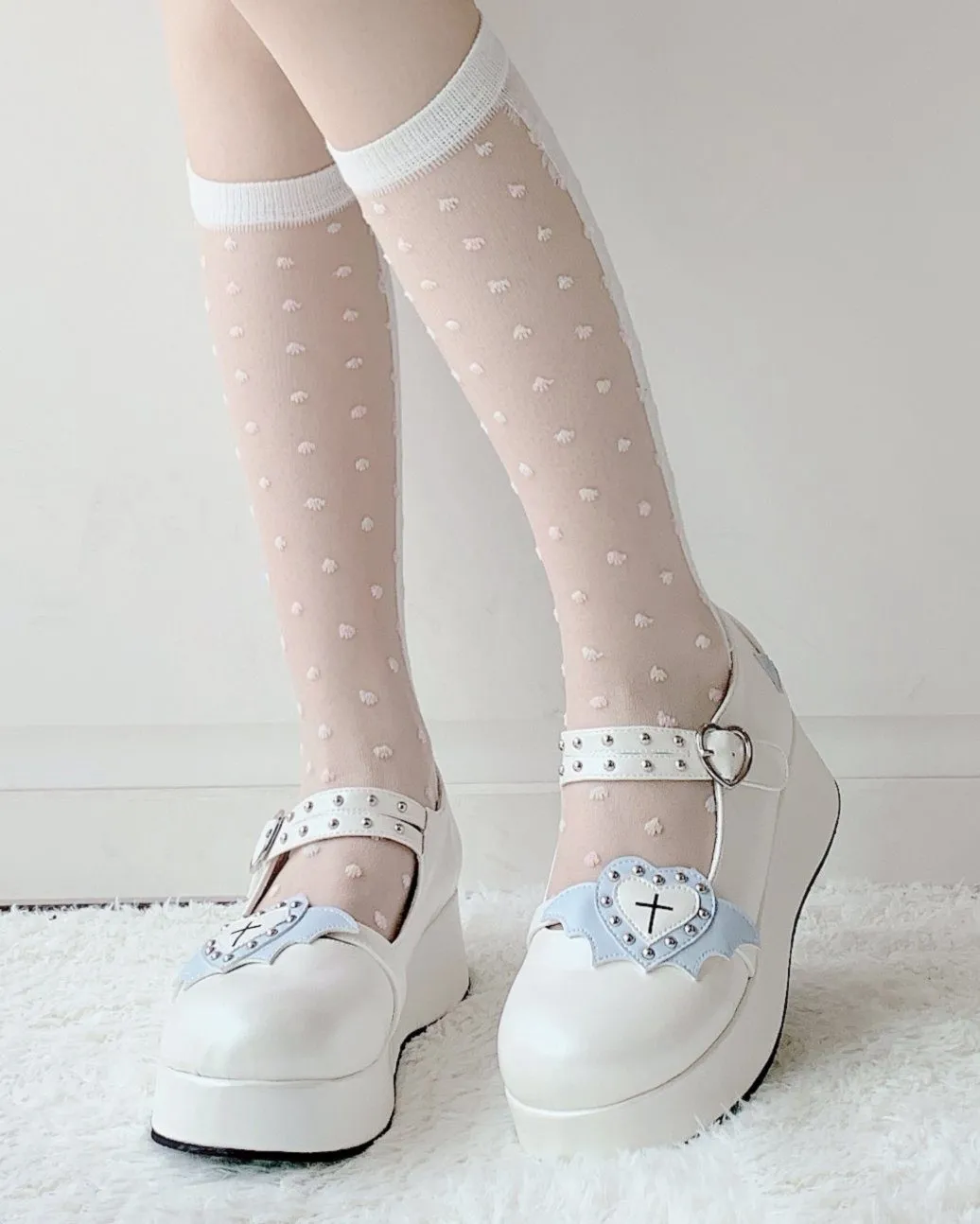 Lolita Bat Heart Platform Shoes SD00383