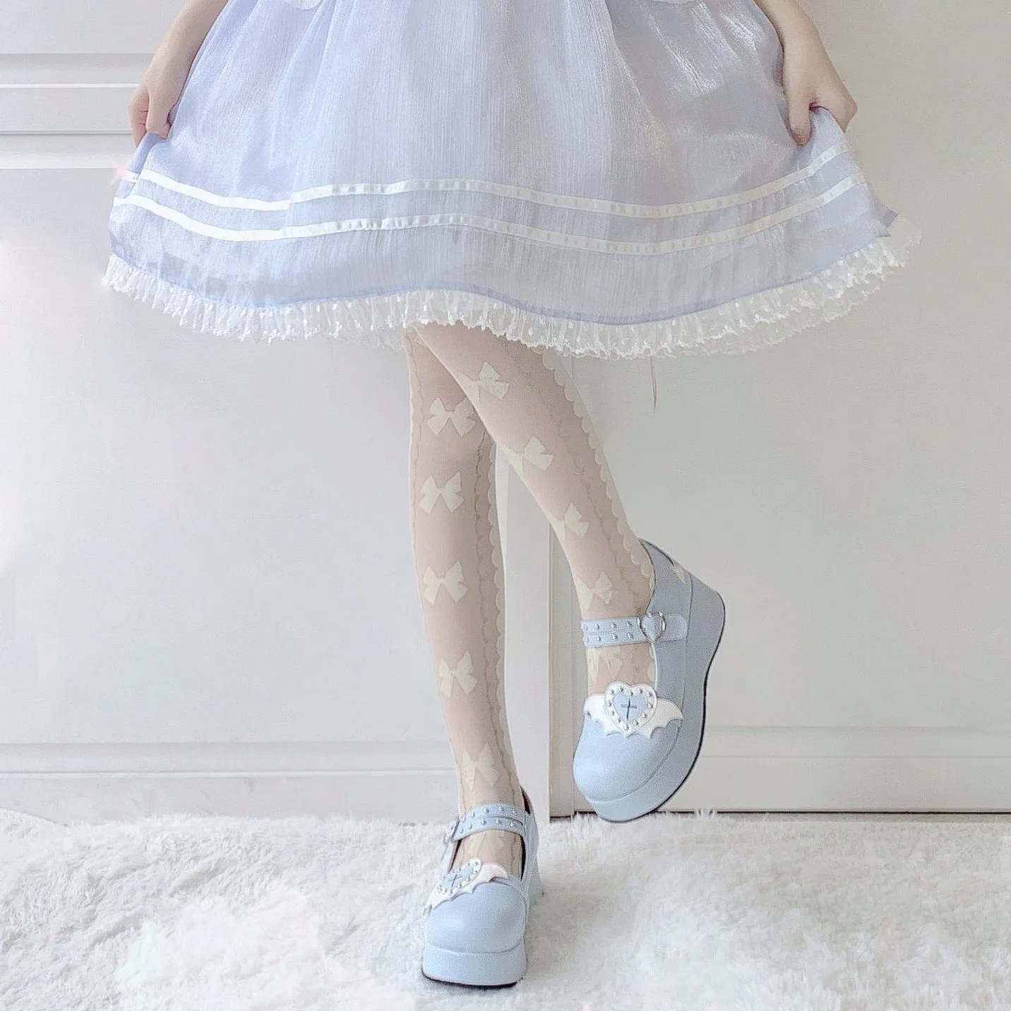 Lolita Bat Heart Platform Shoes SD00383