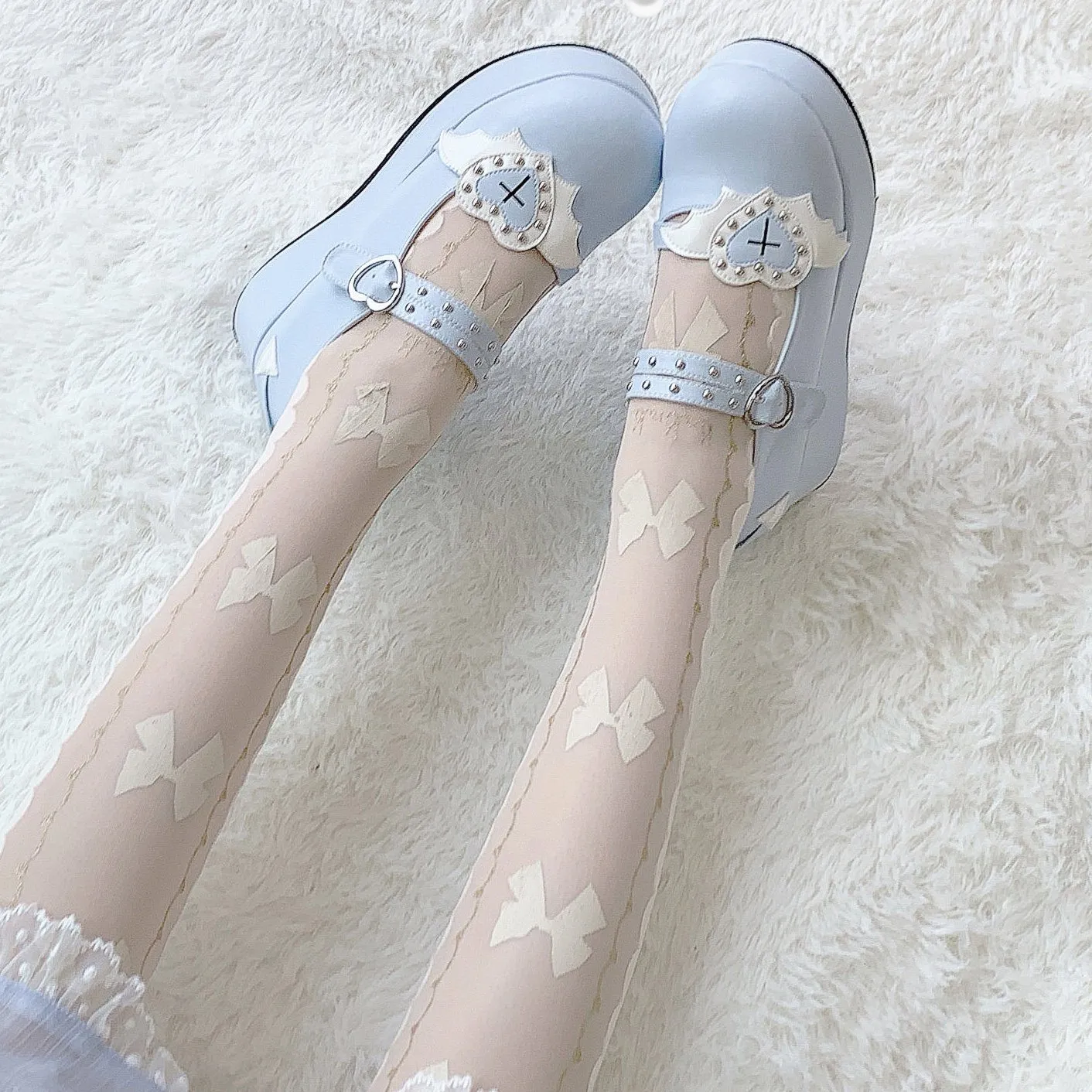 Lolita Bat Heart Platform Shoes SD00383