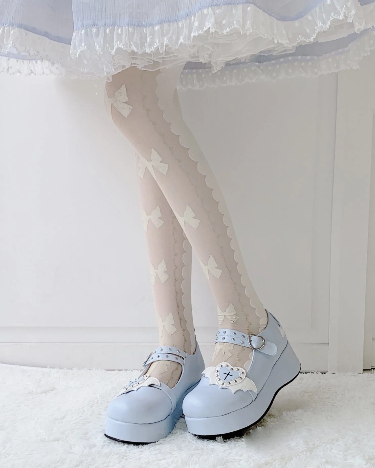 Lolita Bat Heart Platform Shoes SD00383